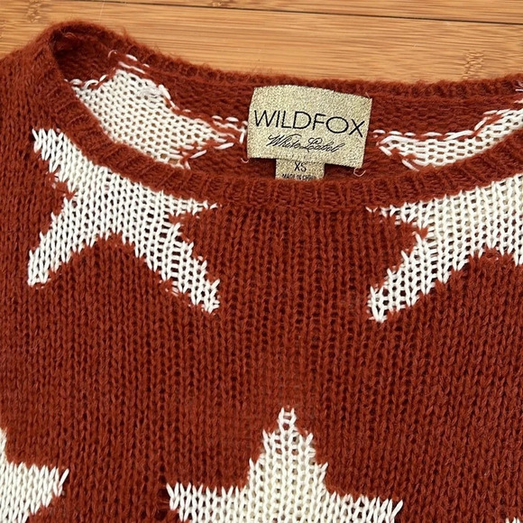 Wildfox Rust Seeing Stars Lennon Knit Sweater long sleeve oversize distressed XS - Picture 3 of 7